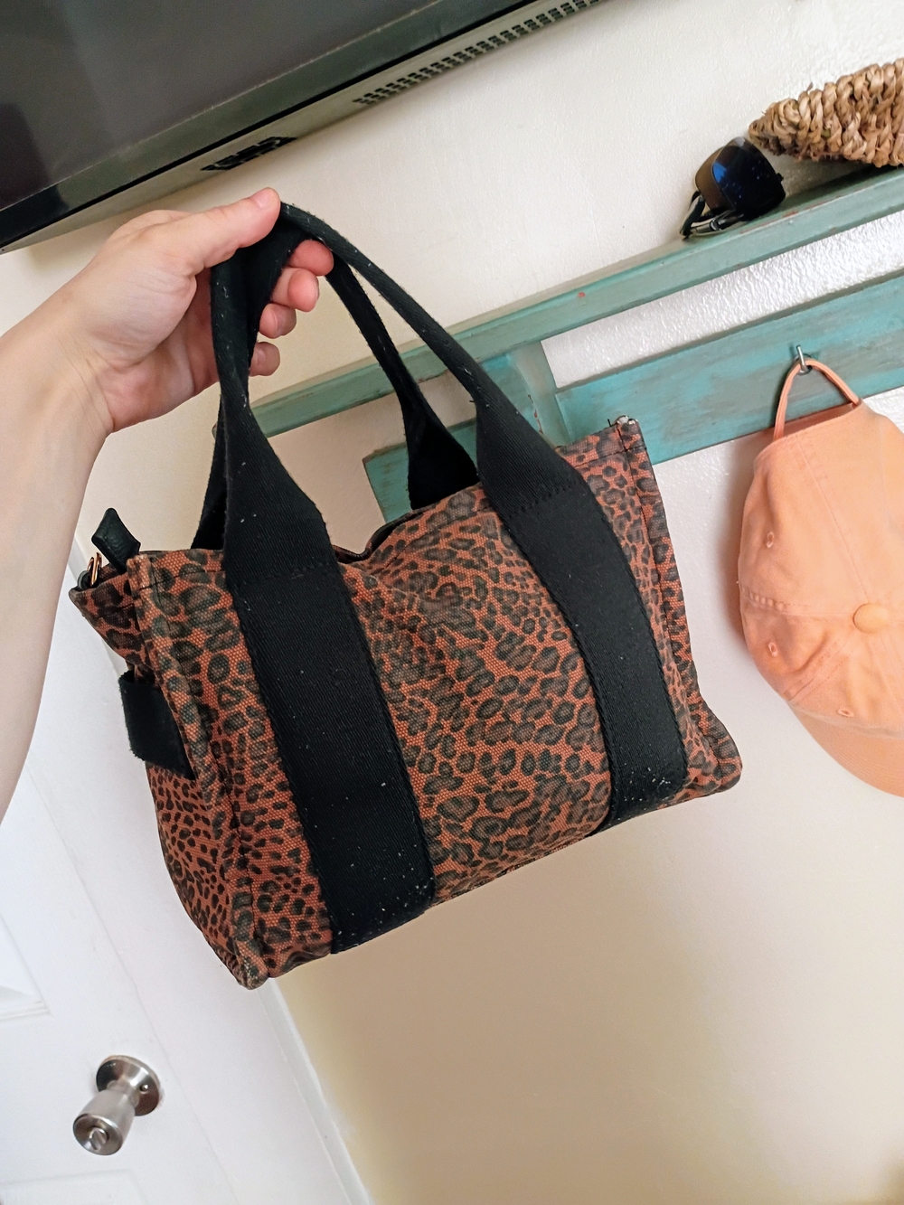 Target Leopard Print Canvas Tote in Brown and Black, Steeve Madden Pouch Include